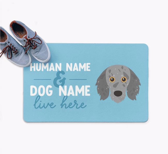 Human & Dog Live Here: Personalized {breedFullName} Doormat